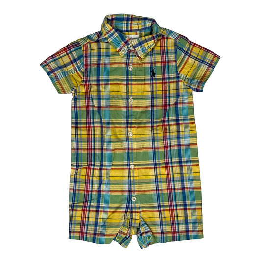 Vintage Age 6M Ralph Lauren Checked Jumper - 3XS Multicoloured Cotton
