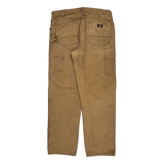 Dickies Carpenter Trousers - 36W 31L Brown Cotton