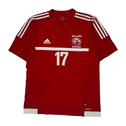 Ballard Soccer Adidas Football Shirt - Large Red Polyester
