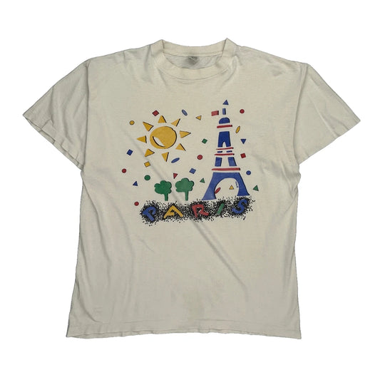 Eiffel Tower Unbranded Single Stitch T-Shirt - XL Multicoloured Cotton