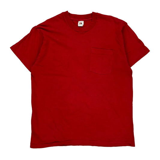 Blank Fruit Of The Loom Single Stitch T-Shirt - XL Red Cotton