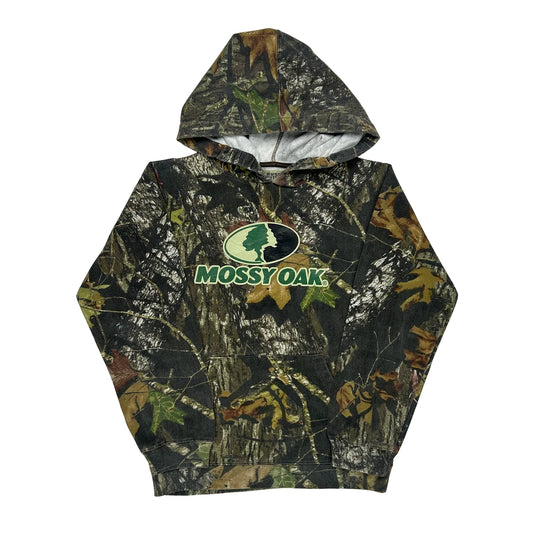 Vintage Mossy Oak Russell Outdoors Hoodie - XL Camo Cotton Blend