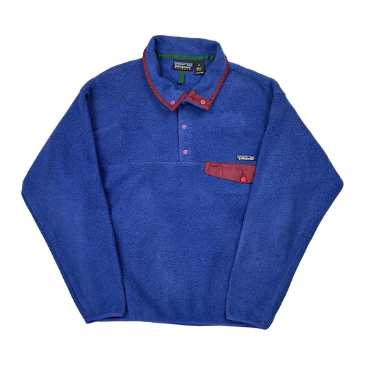 Made In USA Patagonia Synchilla Snap T Fleece - Medium Blue Polyester