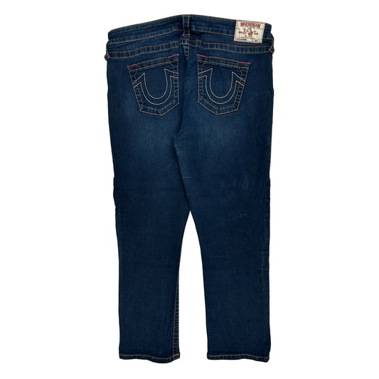 True Religion Contrast Stitch Jeans - 32W 28L Dark Wash Cotton