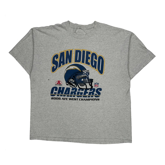 San Diego Chargers Nfl Football T-Shirt - XL Grey Cotton