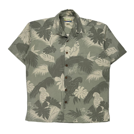 Kahala Hawaiian Shirt - Medium Green Silk