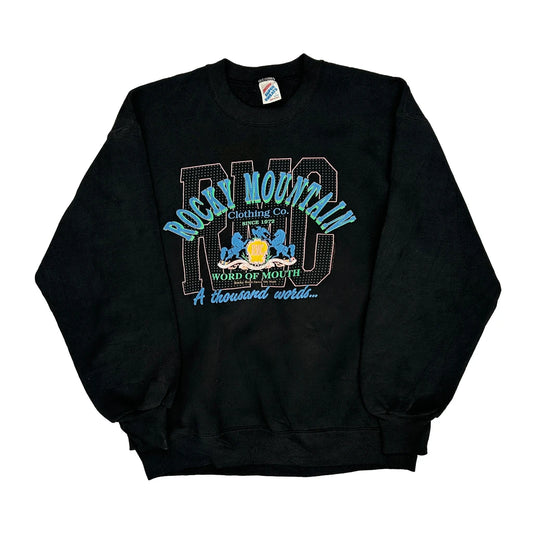 Made In USA Jerzees Sweatshirt - Large Black Cotton Blend