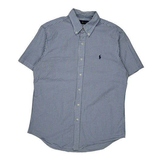 Ralph Lauren Striped Short Sleeve Shirt - Medium Blue Cotton
