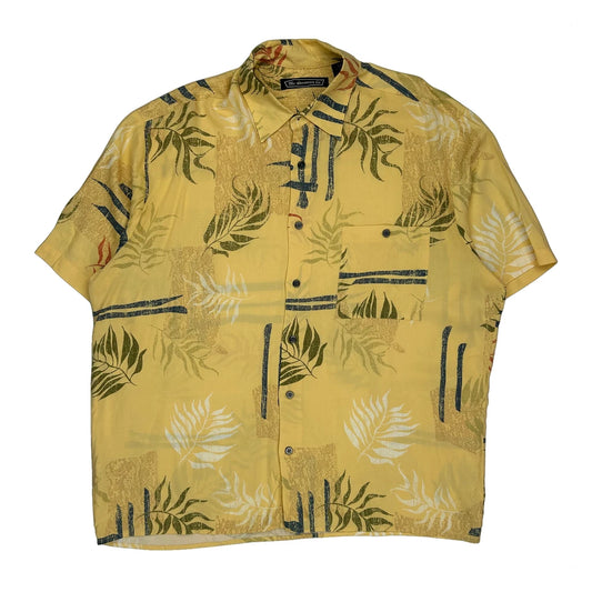 The Havanera Co Hawaiian Shirt - Large Yellow Viscose