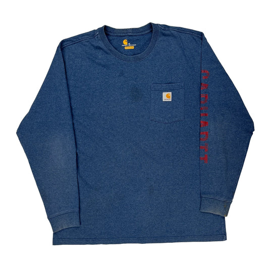 Original Fit Carhartt Long Sleeve T-Shirt - XL Blue Cotton Blend