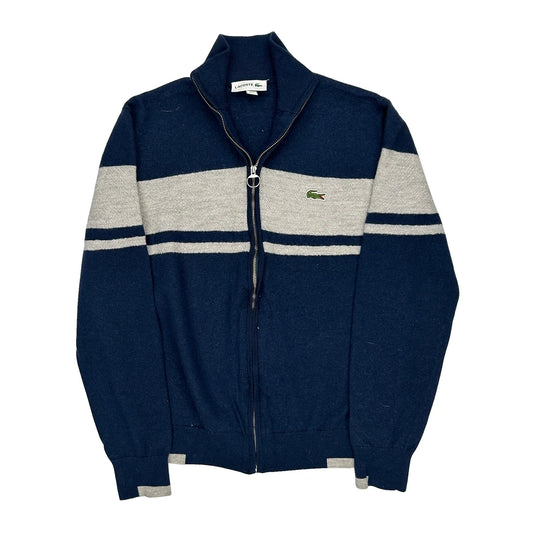 Lacoste Striped Jumper - Medium Grey Wool