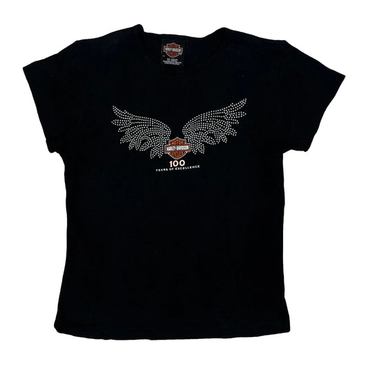 100 Years Of Excellence Harley Davidson Graphic T-Shirt - Medium Black Cotton