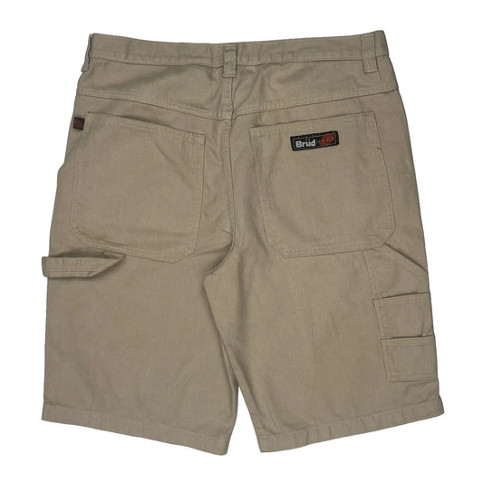 Brugi Baggy Cargo Shorts - 36W 13L Beige Cotton