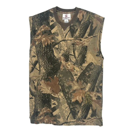 Real Work Wear Camo Vest - Medium Khaki Cotton
