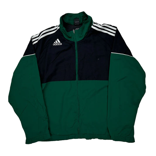 Adidas Striped Track Jacket - XL Green Polyester