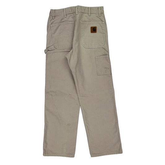 Carhartt Carpenter Trousers - 30W 29L Beige Cotton
