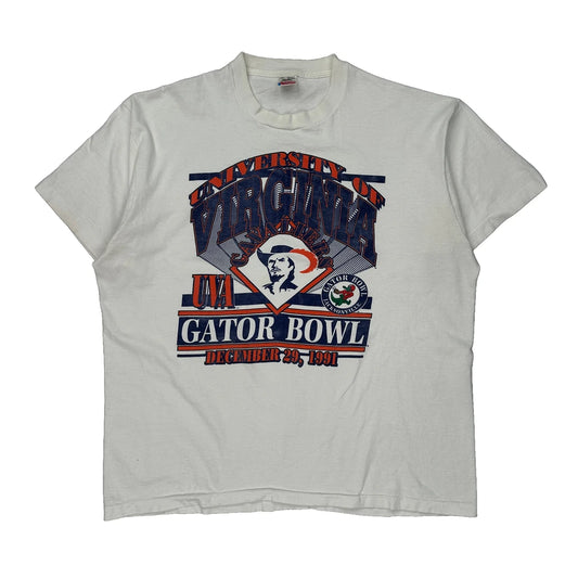 University Of Virginia Cavaliers Fruit Of The Loom Graphic T-Shirt - 2XL White Cotton