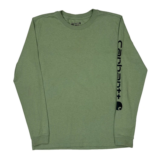 Carhartt Long Sleeve T-Shirt - Small Green Cotton