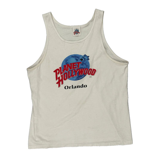Orlando Planet Hollywood Single Stitch Vest - Large White Cotton