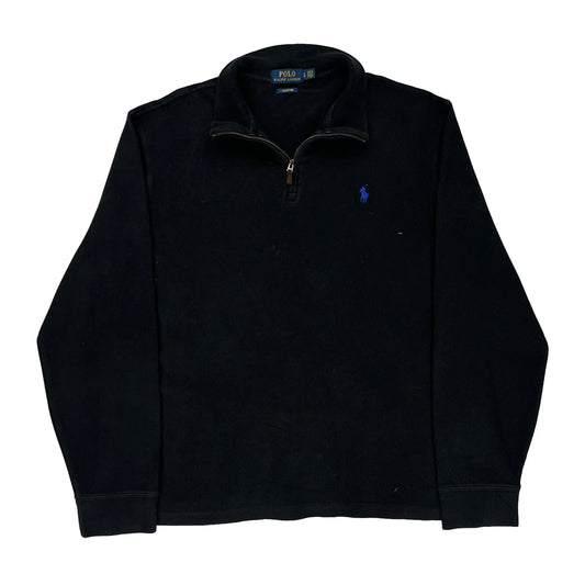 Polo By Ralph Lauren 1/4 Zip - Large Black Cotton
