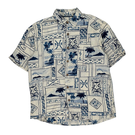 Honolua Hawaiian Shirt - Large Blue Viscose