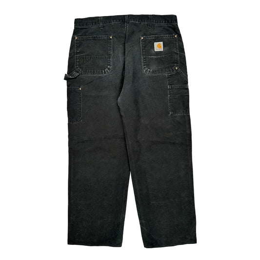 Carhartt Double Knee Carpenter Trousers - 38W 30L Black Cotton