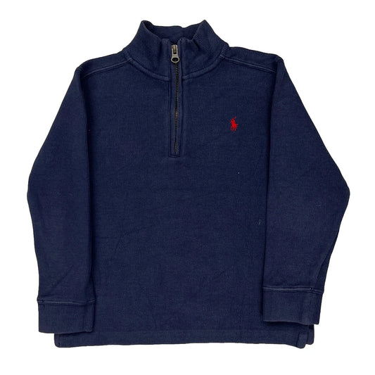 Age 5 Polo By Ralph Lauren 1/4 Zip - Small Blue Cotton