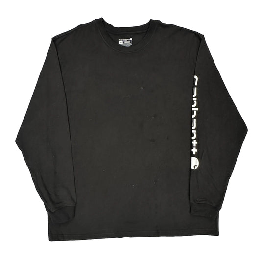 Carhartt Long Sleeve T-Shirt - XL Black Cotton