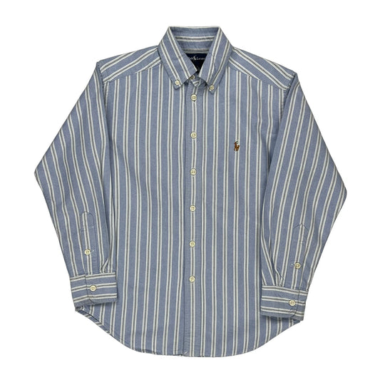 Age 6-7 Ralph Lauren Striped Shirt - Small Blue Cotton