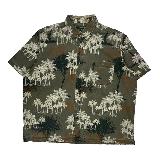 Vintage Croft & Barrow Floral Hawaiian Shirt - XL Green Cotton