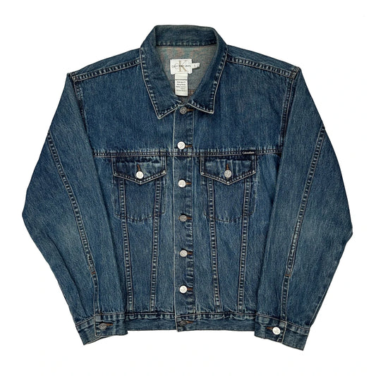 Vintage Calvin Klein Jeans Denim Jacket - Large Blue Cotton
