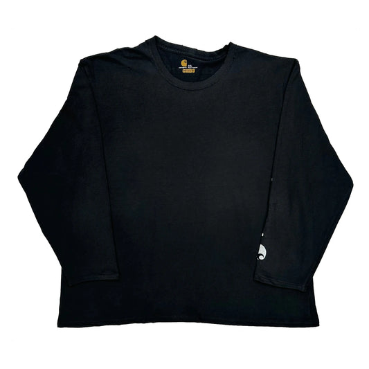 Vintage Carhartt Spellout Long Sleeve T-Shirt - 2XL Black Cotton