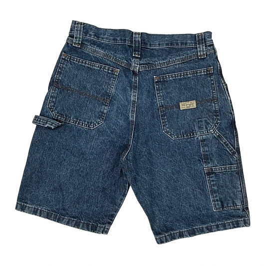 Wrangler Double Knee Carpenter Shorts - 32W 10L Blue Denim