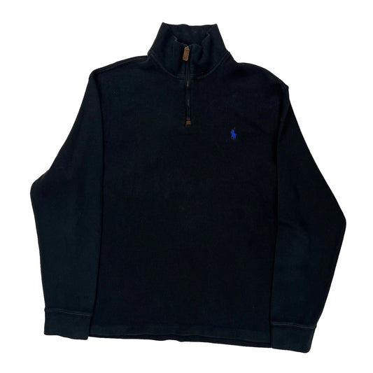 Polo By Ralph Lauren 1/4 Zip - Large Black Cotton