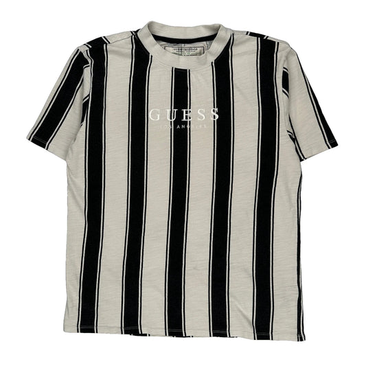 Guess Striped T-Shirt - Small Black & White Cotton
