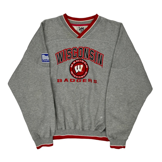Wisconsin Badgers Lee Sport College Sweatshirt - XL Grey Polyester Blend
