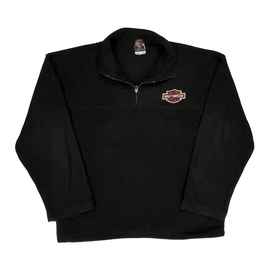 Motorcycles Harley Davidson 1/4 Zip - XL Black Cotton