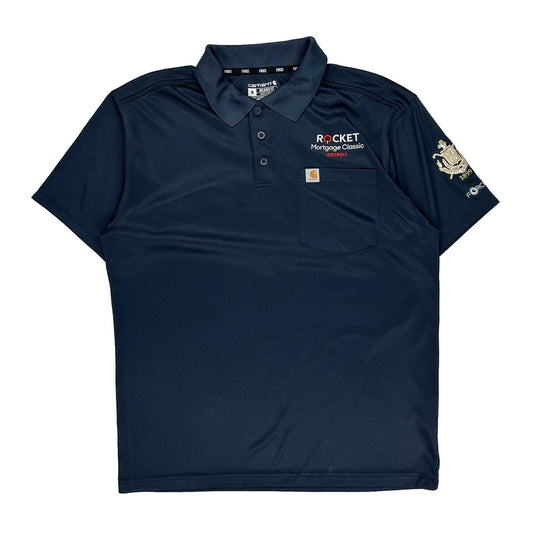 Carhartt Polo Shirt - Medium Navy Polyester
