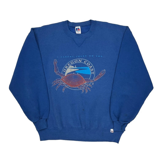 Made In USA Russell Athletic Graphic Sweatshirt - XL Blue Cotton