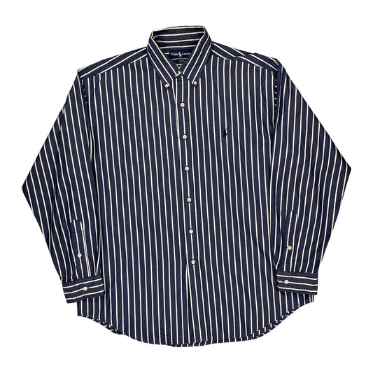 Blake Ralph Lauren Striped Shirt - Large Blue Cotton