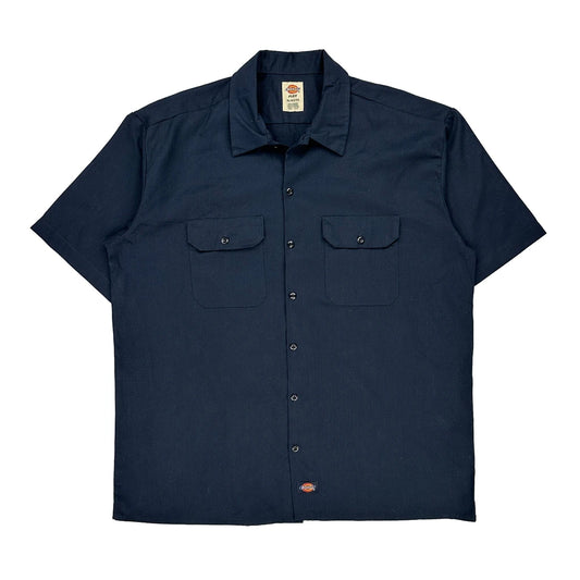 Flex Dickies Short Sleeve Shirt - XL Navy Cotton