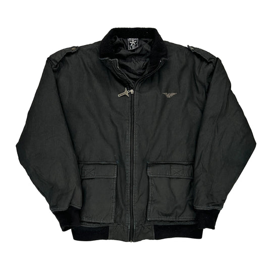 Pilot Avirex Bomber Jacket - Large Black Cotton