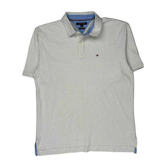 Tommy Hilfiger Polo Shirt - Large Cream Cotton