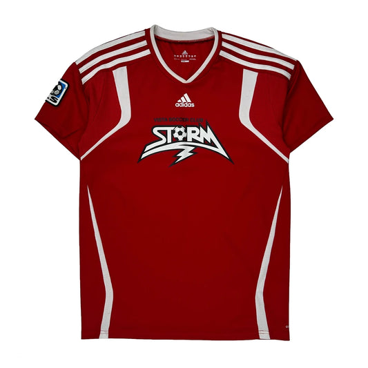 Vintage Age 13-14 Adidas Vista Soccer Club Jersey - Large Red Polyester