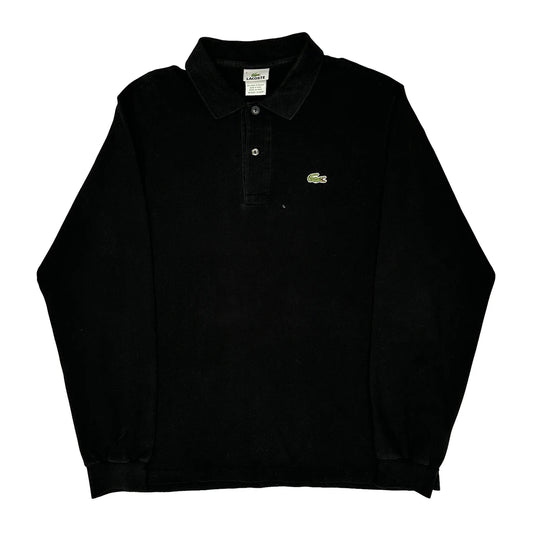 Vintage Lacoste Polo Shirt - Large Black Cotton