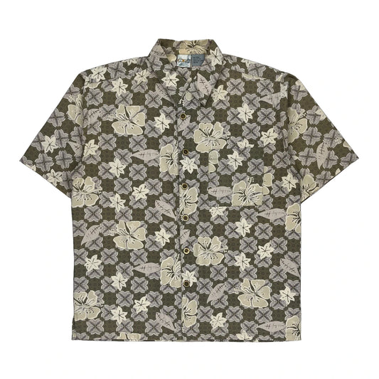 Op Sport Hawaiian Shirt - Medium Green Cotton