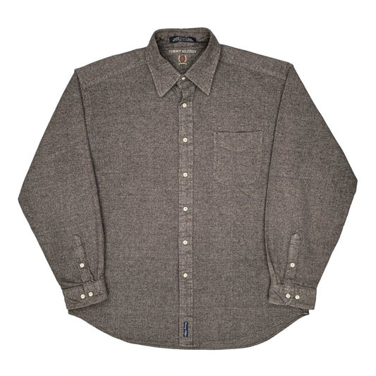 Vintage Tommy Hilfiger Shirt - XL Brown Cotton