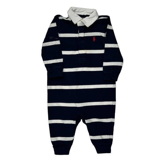 Age 6 Months Ralph Lauren Striped Jumper - 4XS Navy Cotton