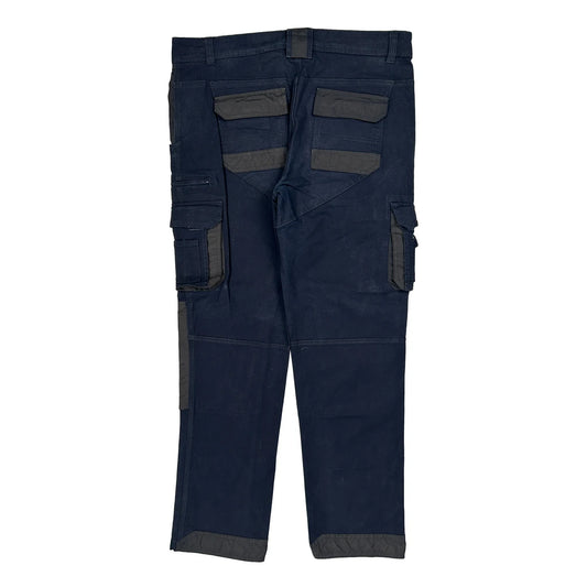 Vintage Unbranded Workwear Cargo Trousers - 38W 32L Navy Cotton