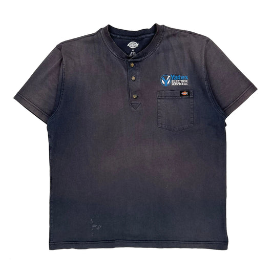 Yates Electric Service Inc Dickies Henley T-Shirt - XL Black Cotton